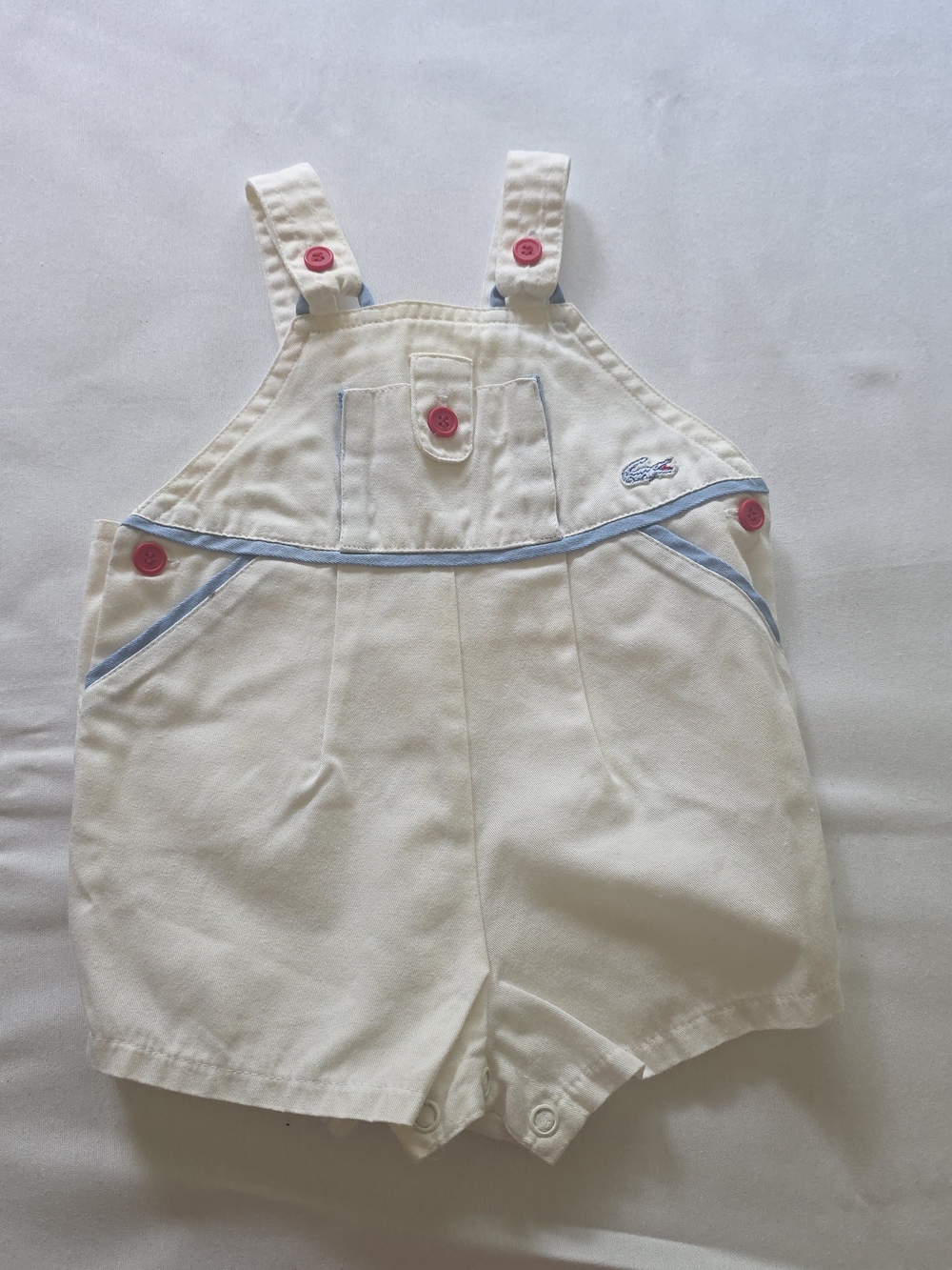 Izod Baby Romper Cream & Blue Size 0-9 Mos.